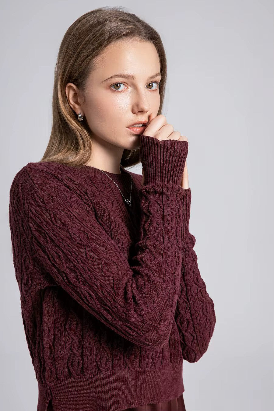Alina Pure Cotton Cable Sweater